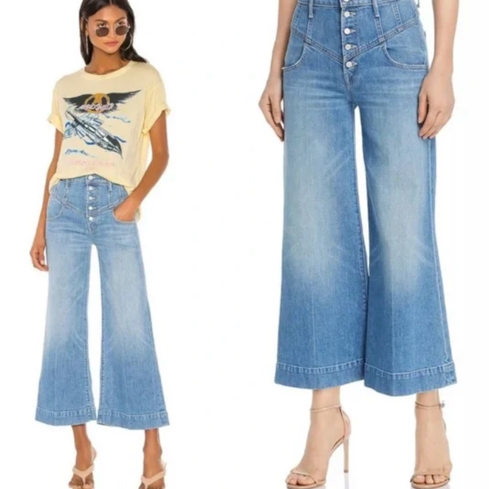 MOTHER Swooner Roller Yoke Crop Flare Jean - Picture 11 of 11